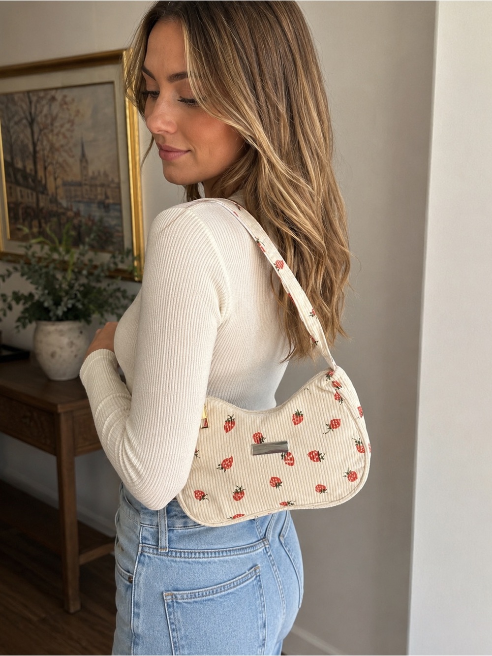 Strawberry Corduroy Bag, FREE With 25$+ Purchase